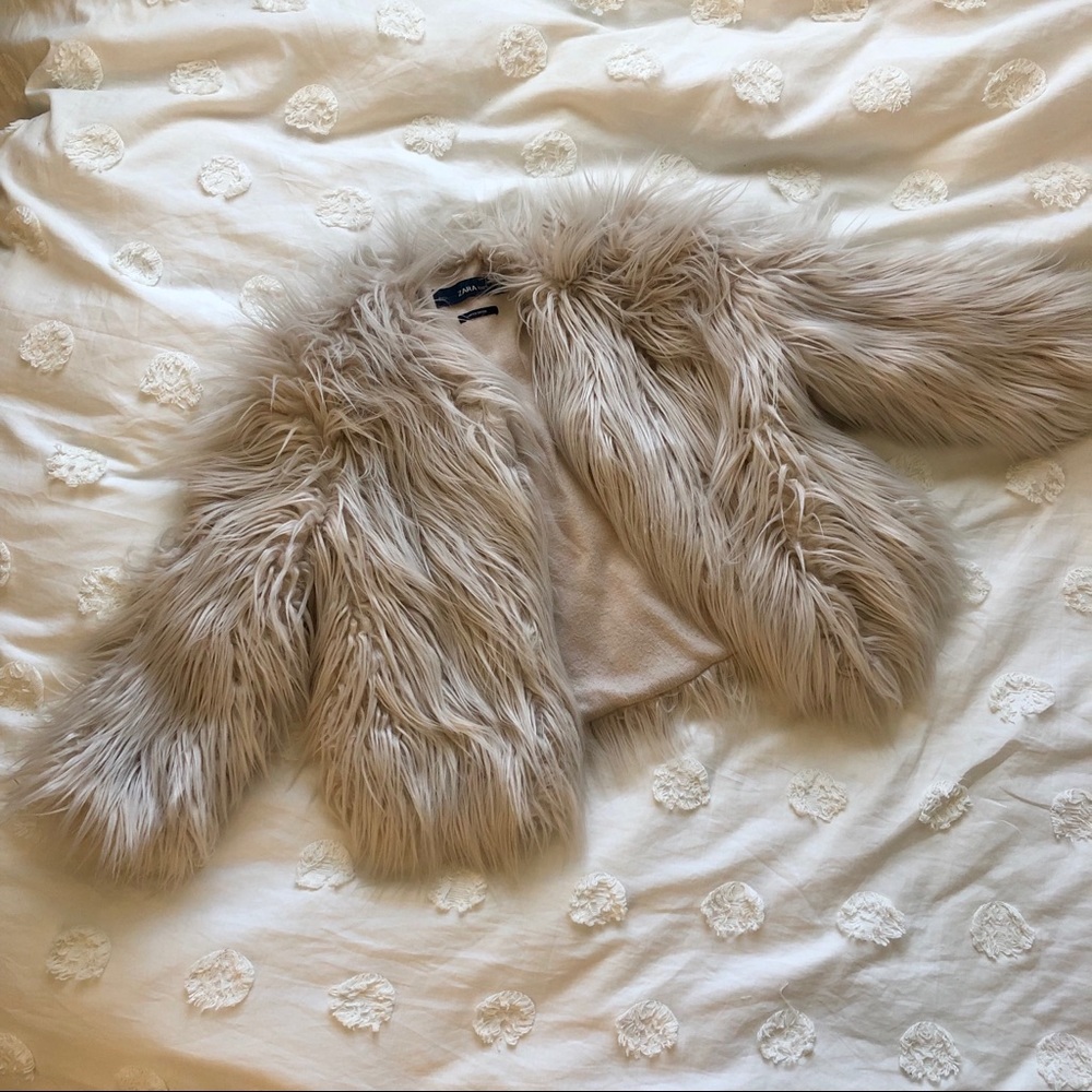 Zara shaggy faux fur jacket